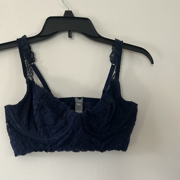aerie American Eagle Lace Bralette Navy Blue 36C - Picture 4 of 16